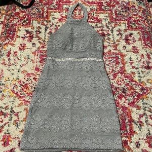 Silver, glittery formal dress from City Studio